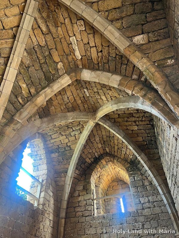 Crusader vaulted hall in the fortress of Caesarea