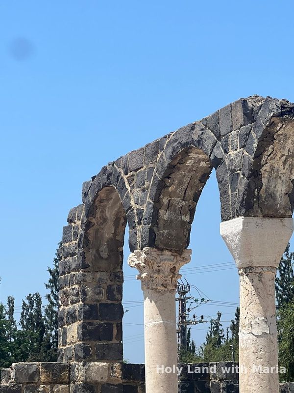 Basalt arches among the ruins beside the Sea of Galilee