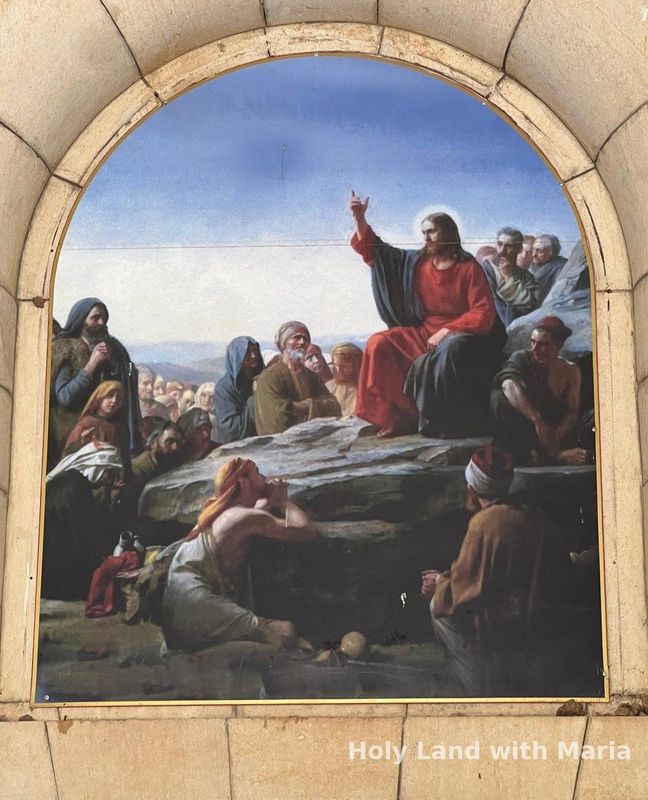 Painting of the Sermon on the Mount at the Mount of Beatitudes