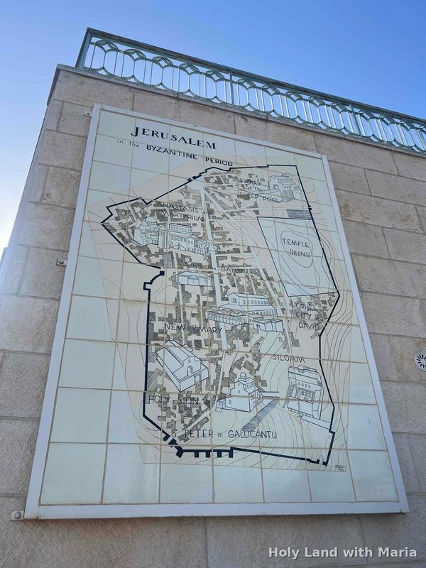 Carved stone map of the Old City of Jerusalem