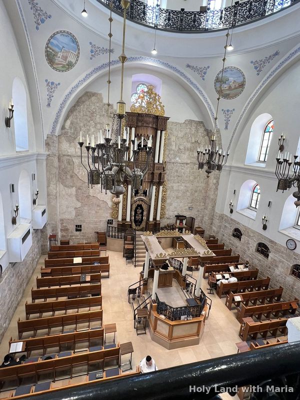 Inside the rebuilt Hurva Synagogue in the Jewish Quarter of the Old City of Jerusalem