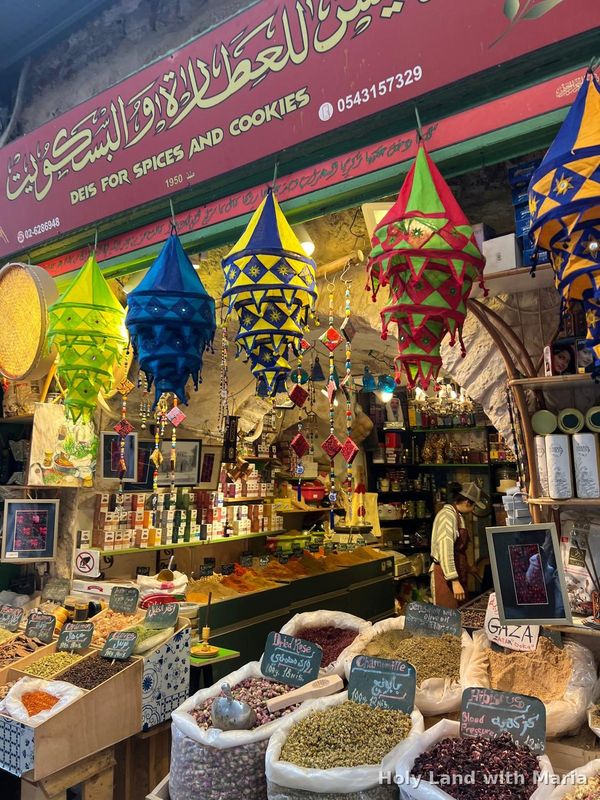 Spice and souvenir shop in the Old City market, Jerusalem