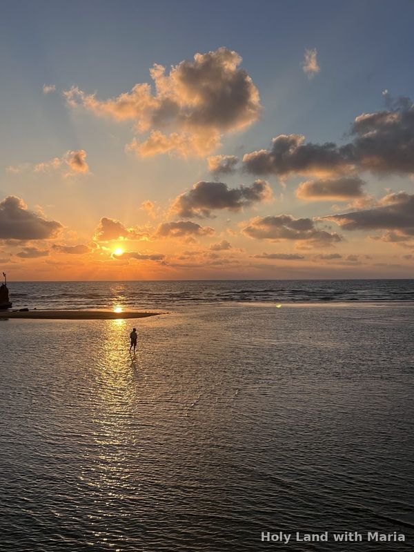 Sunset over the Mediterranean from the Tel Aviv shore