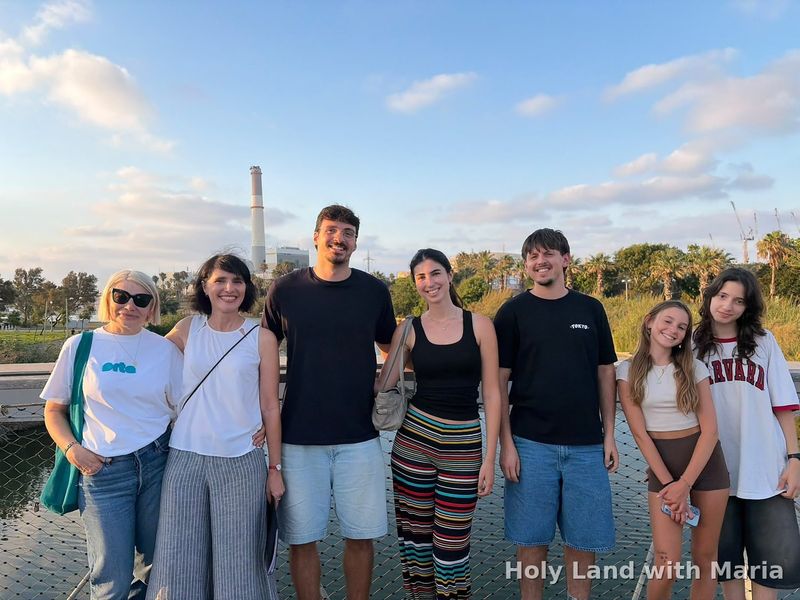 Tour group at the Reading power station by the Tel Aviv Port